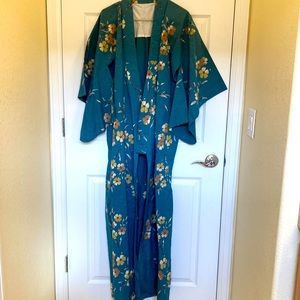Kimono Japanese handmade Summer long straight cotton kimono sleeves open front